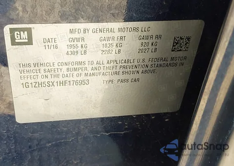 2017 Chevrolet Malibu Premier z USA, uszkodzony, nr VIN 1G1ZH5SX1HF176953